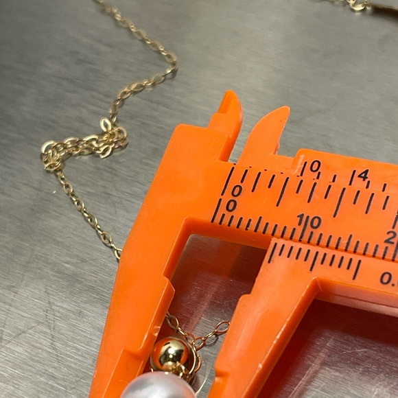 18 k Gold Necklace with 7 mm Akoya Pearl Pendant size 18 inches. - Picture 12 of 12